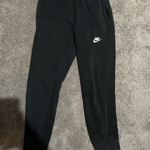 Nike Black Jogger Sweatpants with White Swoosh